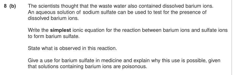 Question from 2011 As Unit 2 Q8(b) (2 marks)