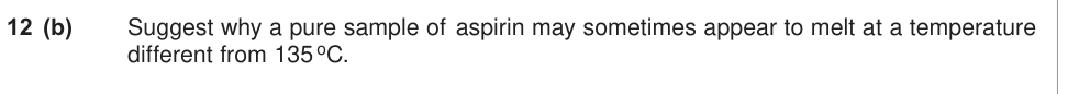 Question from 2012 A-Level Unit 6 EMPA Q12(b) (1 marks)