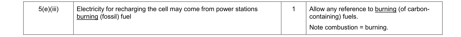 Mark scheme for June 2013 A-Level Unit 5 Q5(e)(iii) (1 marks)
