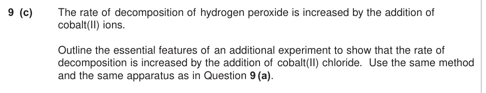 Question from 2013 A-Level Unit 6 ISA-Q Q9(c) (2 marks)