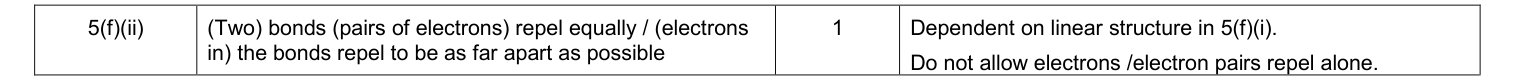 Mark scheme for June 2013 As Unit 1 Q5(f)(ii) (1 marks)