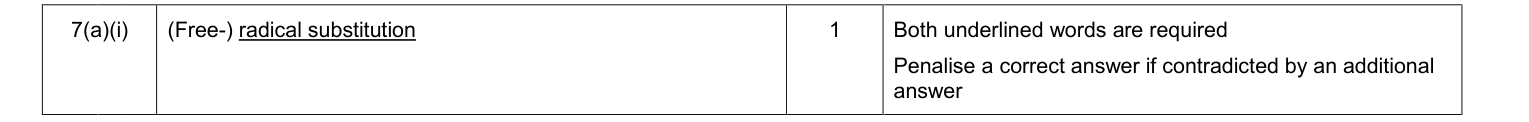 Mark scheme for June 2013 As Unit 2 Q7(a)(i) (1 marks)