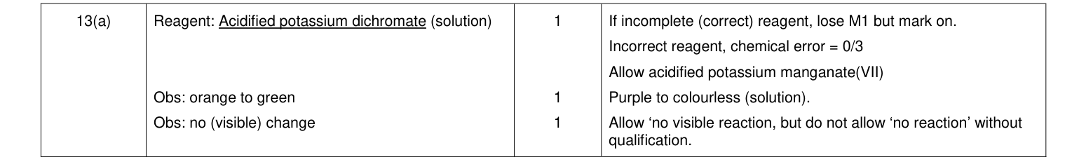 Mark scheme for 2013 As Unit 3 EMPA Q13(a) (3 marks)