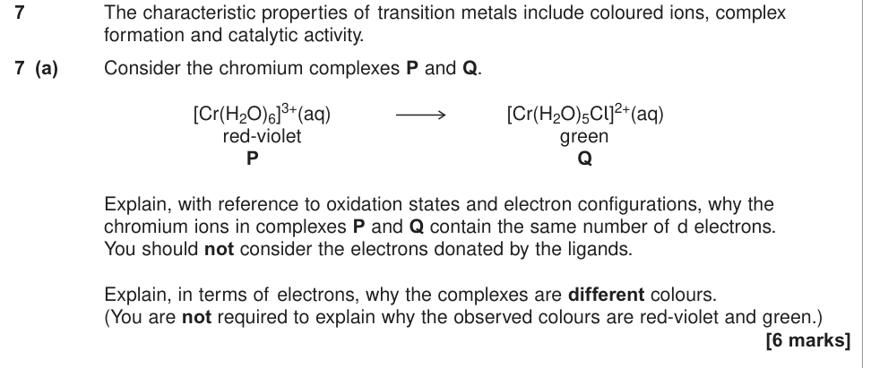 Question from 2014 A-Level Unit 5 Q7(a) (6 marks)