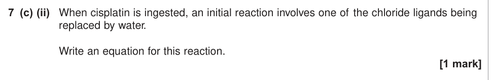 Question from 2014 A-Level Unit 5 Q7(c)(ii) (1 marks)