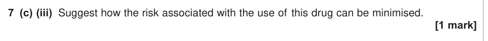 Question from 2014 A-Level Unit 5 Q7(c)(iii) (1 marks)