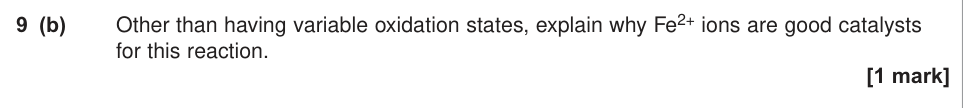 Question from 2014 A-Level Unit 6 EMPA Q9(b) (1 marks)