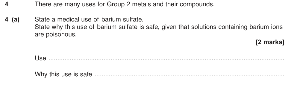 Question from 2014 As Unit 2 Q4(a) (2 marks)