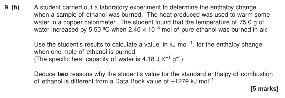 Question from 2014 As Unit 2 Q9(b) (5 marks)