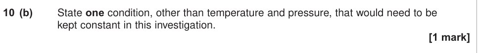 Question from 2014 As Unit 3 EMPA Q10(b) (1 marks)