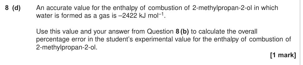 Question from 2014 As Unit 3 EMPA Q8(d) (1 marks)