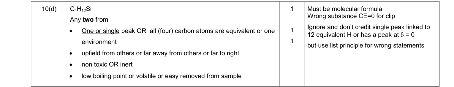 Mark scheme for 2015 A-Level Unit 4 Q10(d) (3 marks)