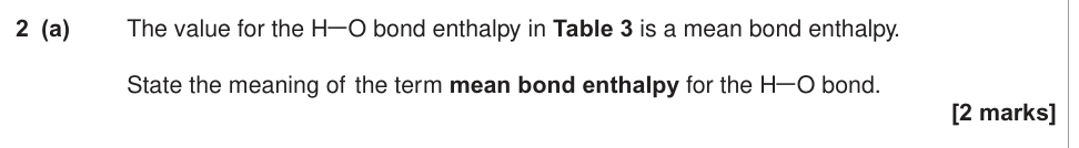 Question from 2015 A-Level Unit 5 Q2(a) (2 marks)