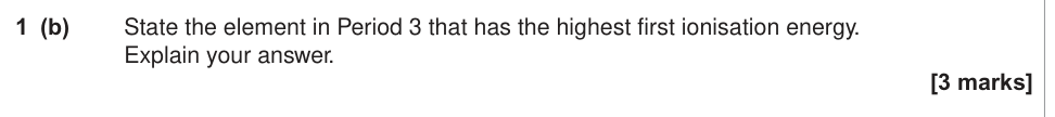 Question from 2015 As Unit 1 Q1(b) (3 marks)
