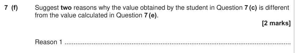 Question from 2015 As Unit 2 Q7(f) (2 marks)