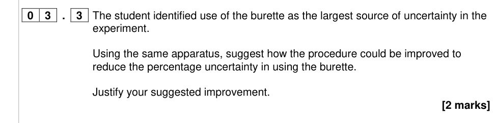 Question from 2016 As Paper 1 Q3.3 (2 marks)