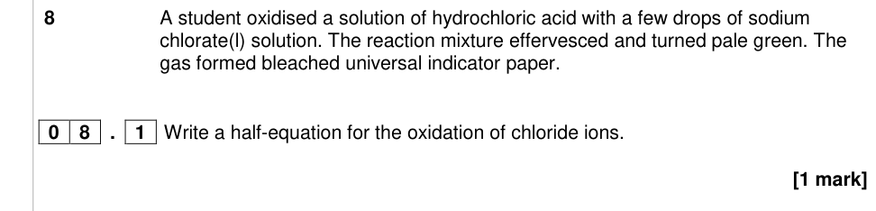 Question from 2016 As Paper 1 Q8.1 (1 marks)