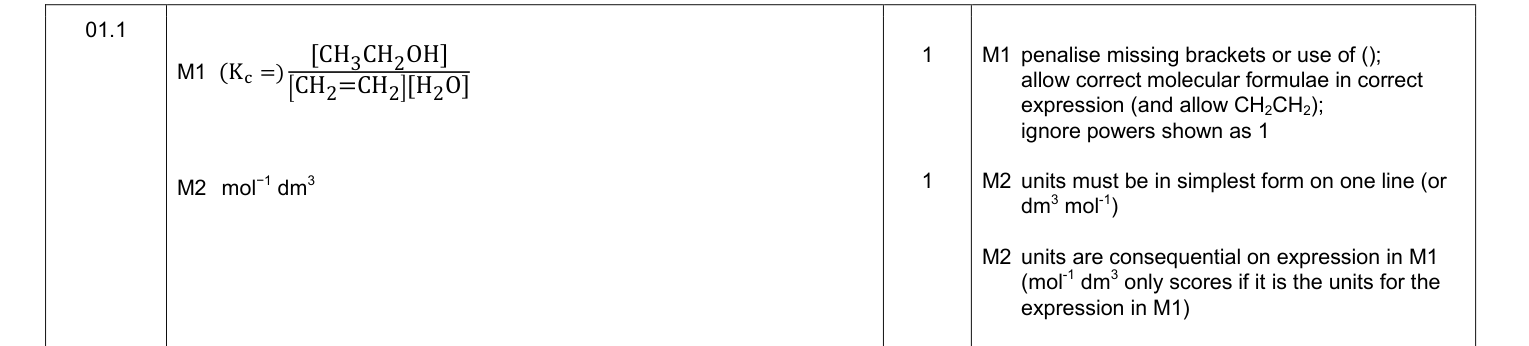 Mark scheme for 2016 As Paper 2 Q1.1 (2 marks)