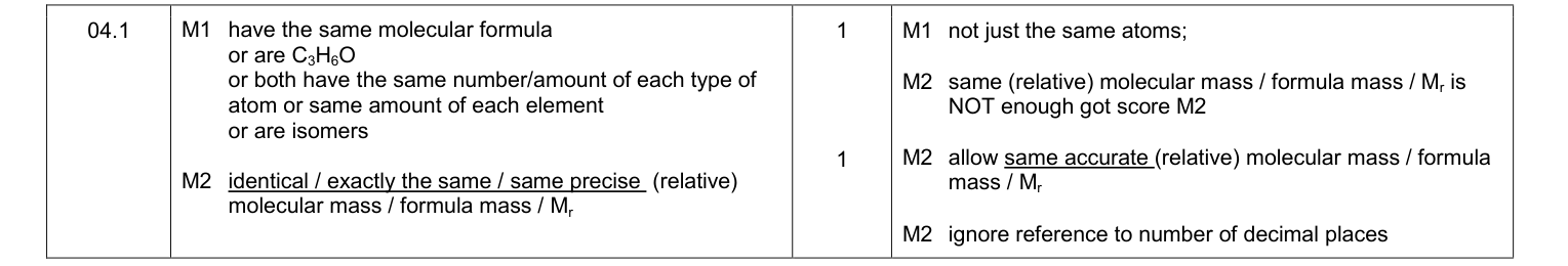 Mark scheme for 2016 As Paper 2 Q4.1 (2 marks)