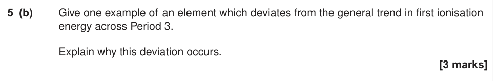 Question from 2016 As Unit 1 Q5(b) (3 marks)