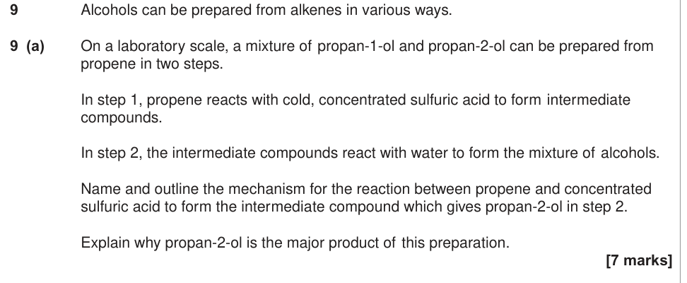 Question from 2016 As Unit 2 Q9(a) (7 marks)