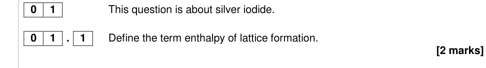 Question from 2017 A-Level Paper 1 Q1.1 (2 marks)