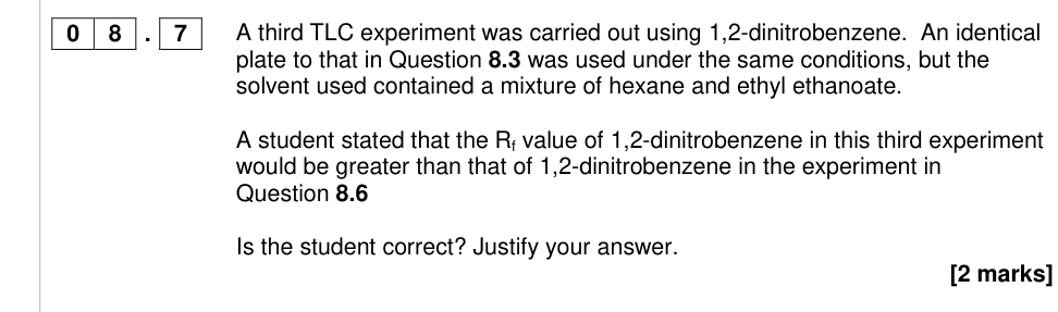 Question from 2017 A-Level Paper 2 Q08.7 (2 marks)