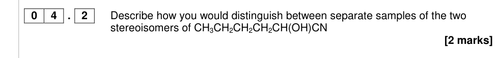 Question from 2017 A-Level Paper 2 Q4.2 (2 marks)