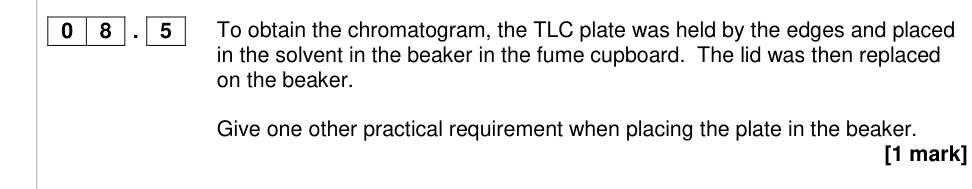 Question from 2017 A-Level Paper 2 Q8.5 (1 marks)