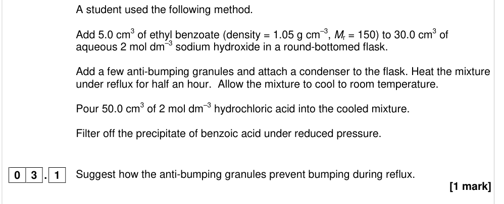 Question from 2017 A-Level Paper 3 Q3.1 (1 marks)