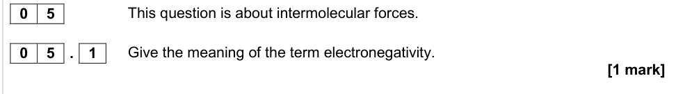 Question from 2017 As Paper 1 Q5.1 (1 marks)