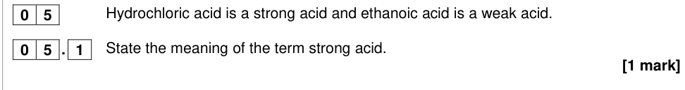 Question from 2018 A-Level Paper 1 Q05.1 (1 marks)
