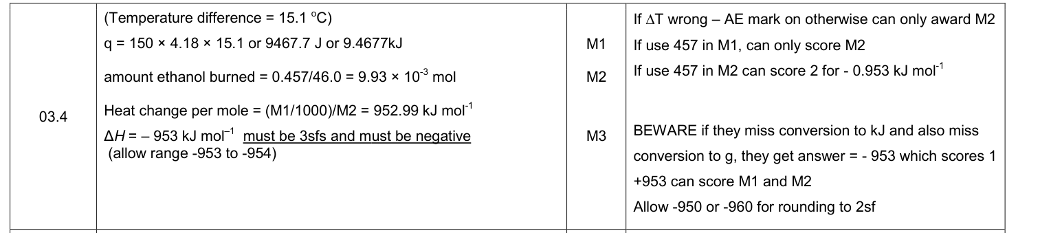 Mark scheme for 2018 A-Level Paper 2 Q3.4 (3 marks)