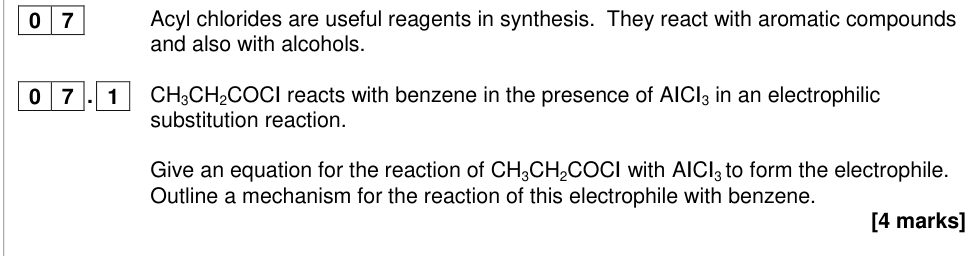 Question from 2018 A-Level Paper 2 Q7.1 (4 marks)
