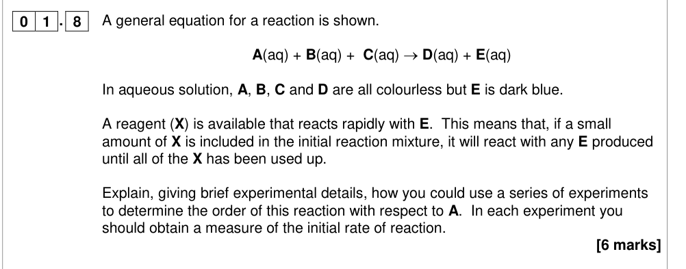 Question from 2018 A-Level Paper 3 Q1.8 (6 marks)