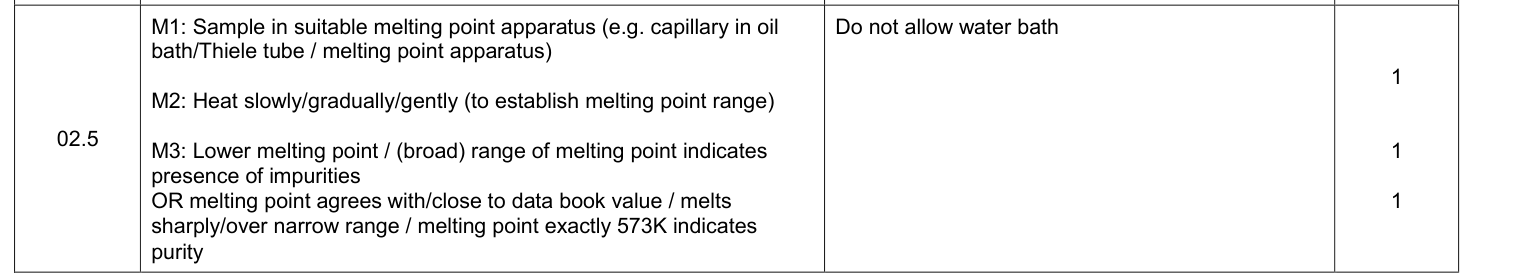 Mark scheme for 2018 A-Level Paper 3 Q2.5 (3 marks)
