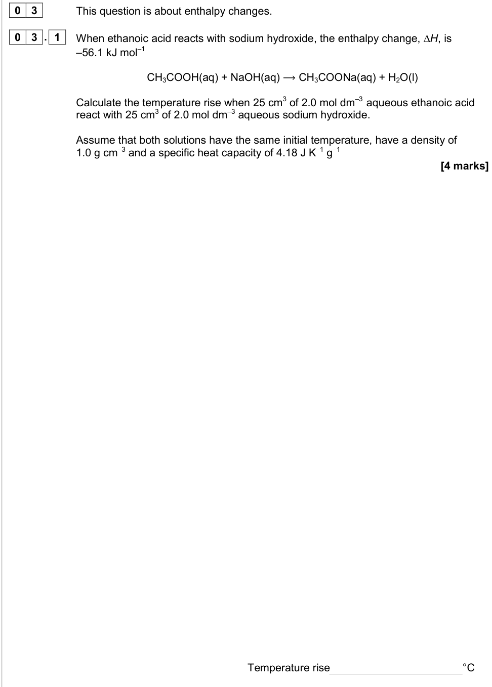 Question from 2018 As Paper 2 Q3.1 (4 marks)