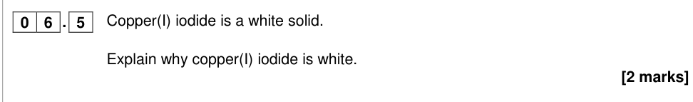 Question from 2019 A-Level Paper 1 Q06.5 (2 marks)