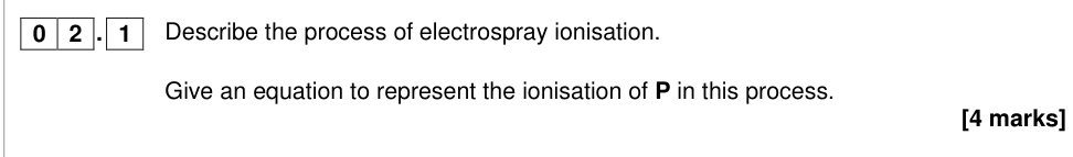 Question from 2019 A-Level Paper 1 Q2.1 (4 marks)