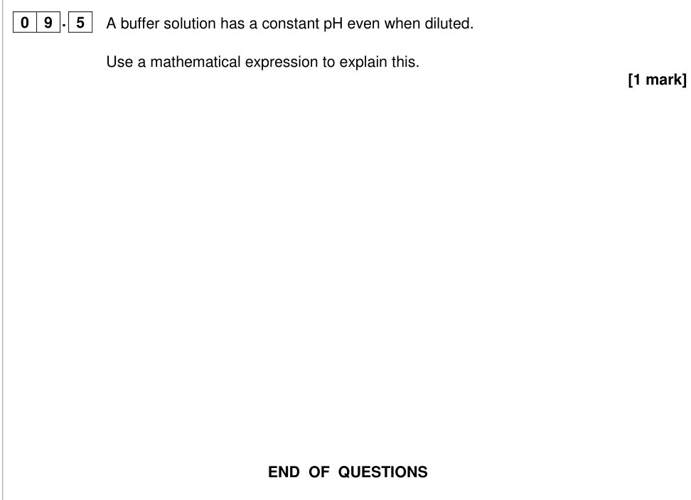 Question from 2019 A-Level Paper 1 Q9.5 (1 marks)