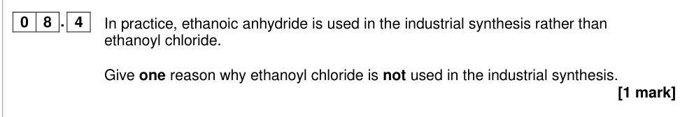 Question from 2019 A-Level Paper 2 Q8.4 (1 marks)