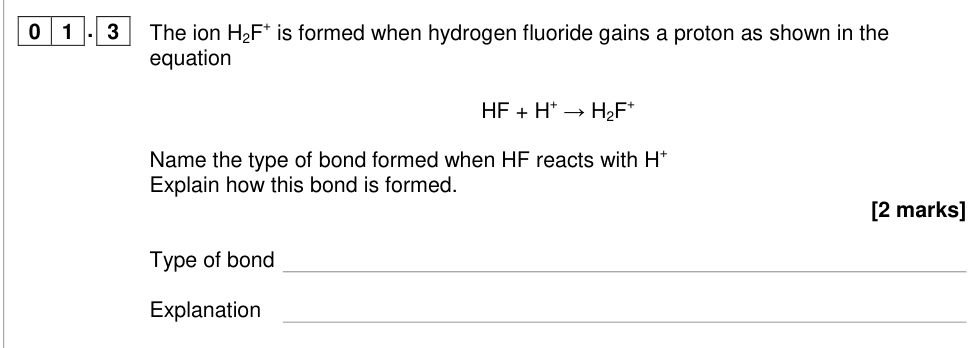 Question from 2019 As Paper 1 Q1.3 (2 marks)