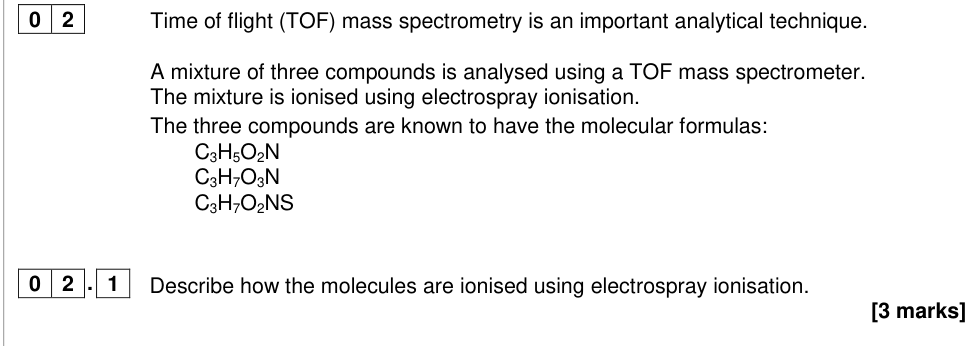 Question from 2019 As Paper 1 Q2.1 (3 marks)