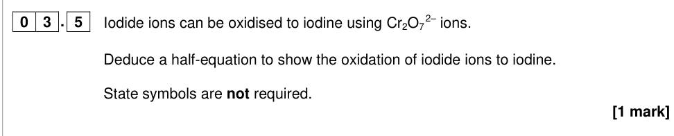 Question from 2019 As Paper 1 Q3.5 (1 marks)