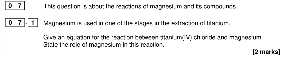 Question from 2019 As Paper 1 Q7.1 (2 marks)