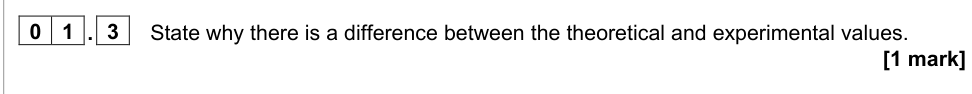 Question from 2020 A-Level Paper 1 Q1.3 (1 marks)
