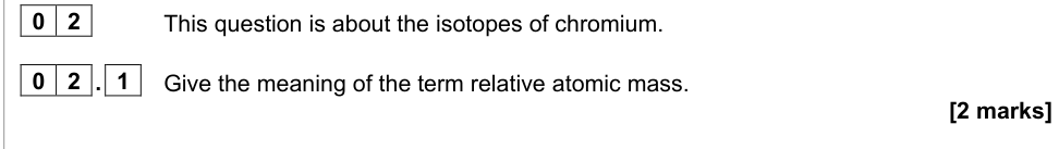 Question from 2020 A-Level Paper 1 Q2.1 (2 marks)