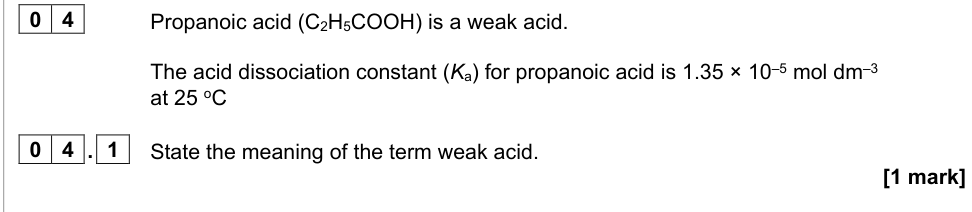 Question from 2020 A-Level Paper 1 Q4.1 (1 marks)