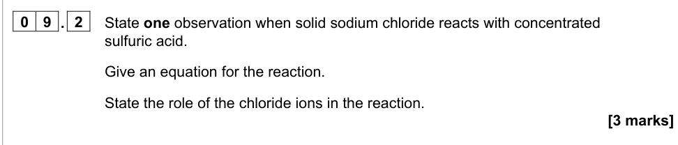 Question from 2020 A-Level Paper 1 Q9.2 (3 marks)