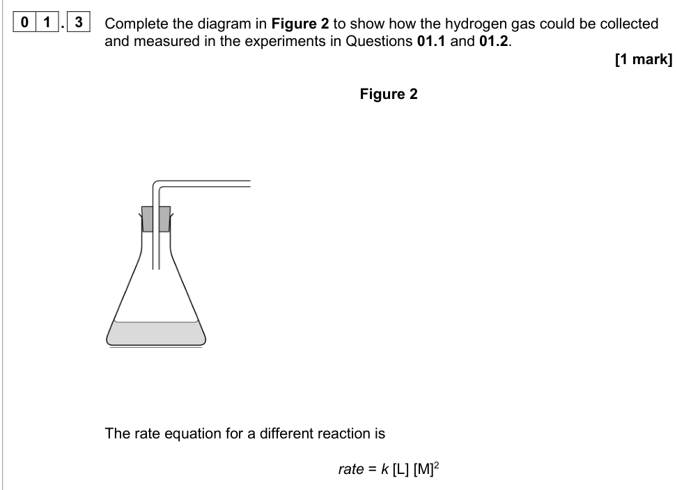 Question from 2020 A-Level Paper 2 Q1.3 (1 marks)